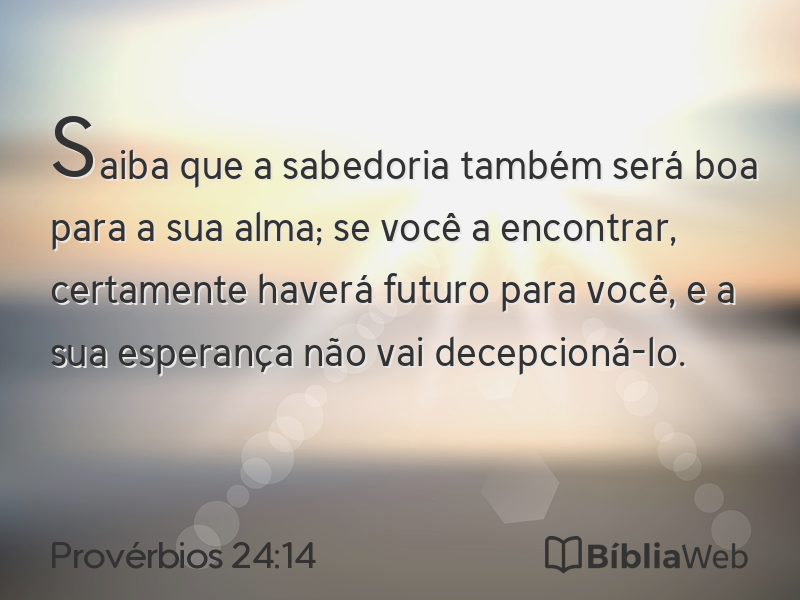 Provérbios 24:14 em imagem para compartilhar