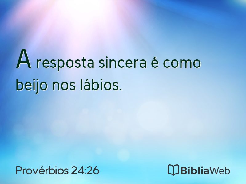 Provérbios 24:26 em imagem para compartilhar