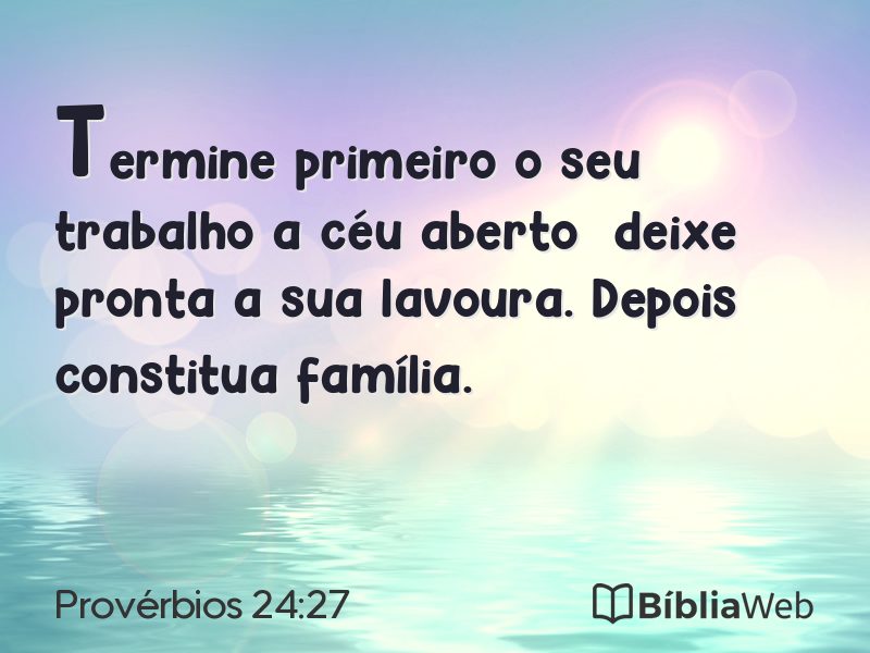 Provérbios 24:27 em imagem para compartilhar