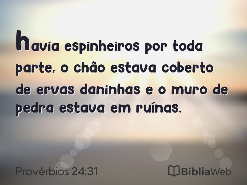 Provérbios 24:31 em imagem para compartilhar