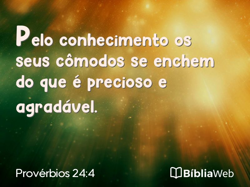 Provérbios 24:4 em imagem para compartilhar