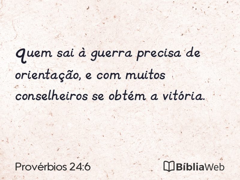 Provérbios 24:6 em imagem para compartilhar