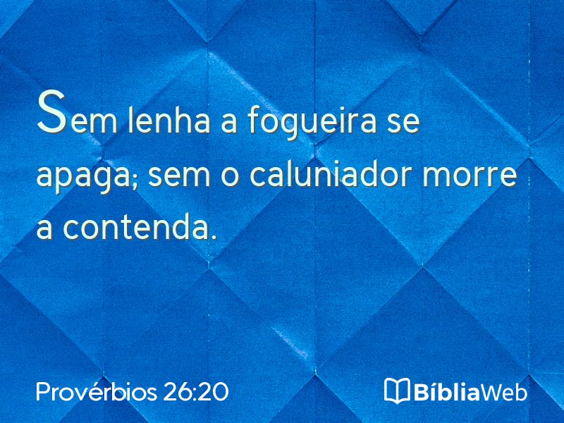 Provérbios 26:20 em imagem para compartilhar