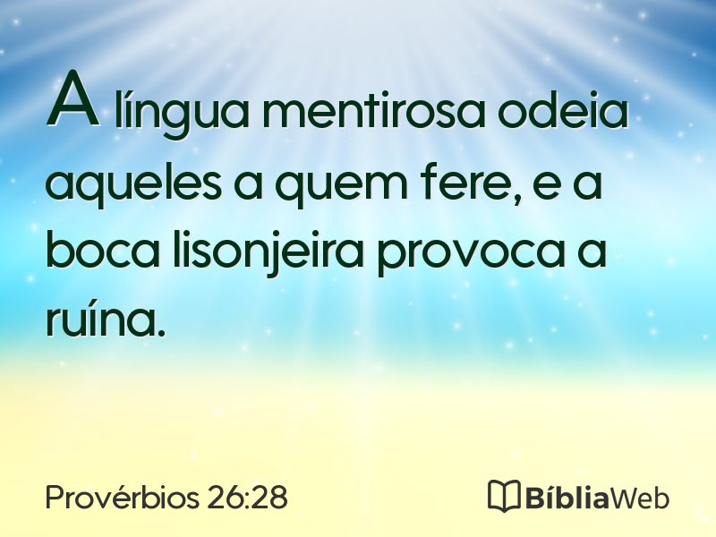 Provérbios 26:28 em imagem para compartilhar