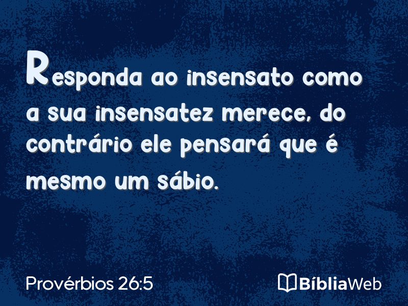 Provérbios 26:5 em imagem para compartilhar