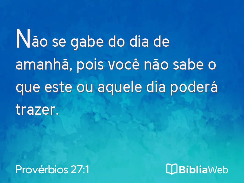 Provérbios 27:1 em imagem para compartilhar