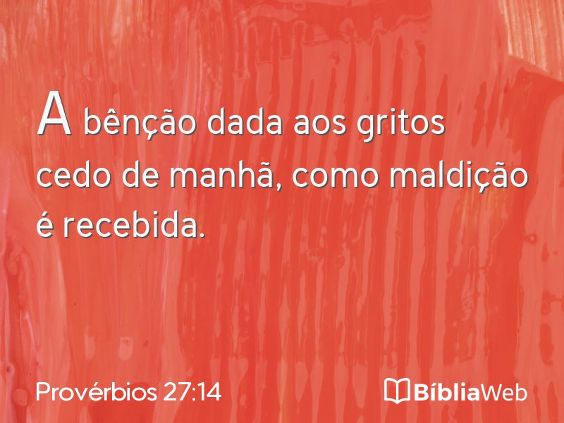 Provérbios 27:14 em imagem para compartilhar