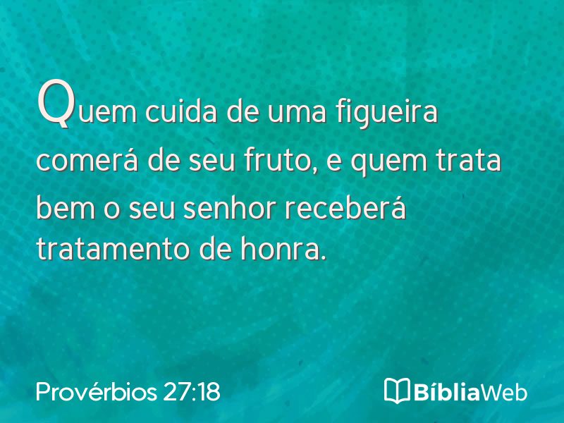 Provérbios 27:18 em imagem para compartilhar