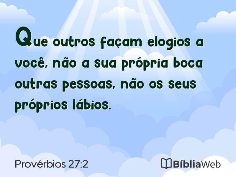 Provérbios 27:2 em imagem para compartilhar