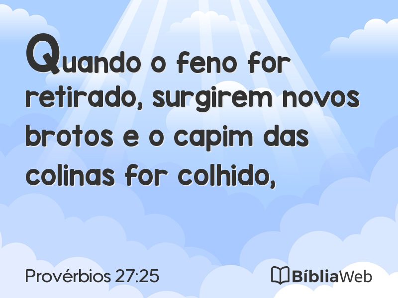 Provérbios 27:25 em imagem para compartilhar