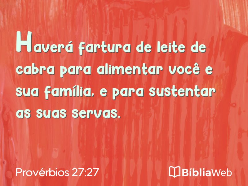 Provérbios 27:27 em imagem para compartilhar