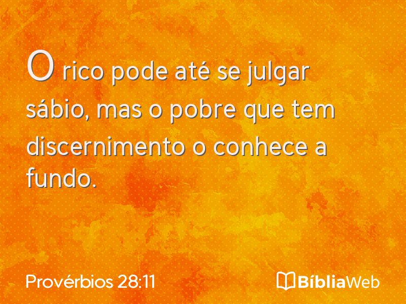 Provérbios 28:11 em imagem para compartilhar