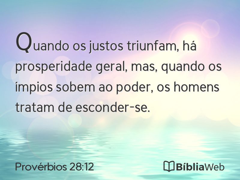 Provérbios 28:12 em imagem para compartilhar