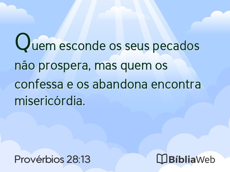 Provérbios 28:13 em imagem para compartilhar