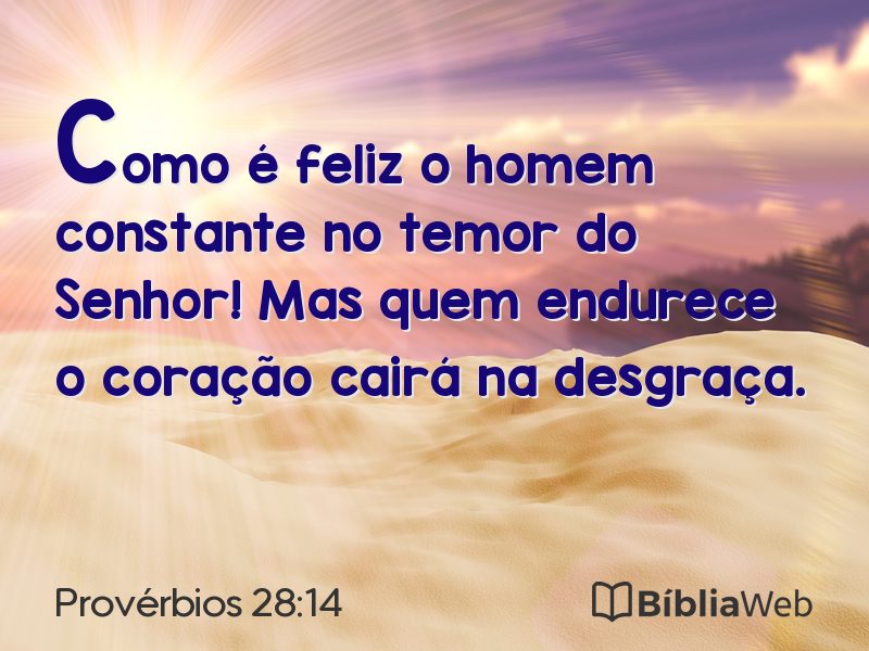 Provérbios 28:14 em imagem para compartilhar