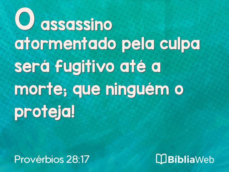 Provérbios 28:17 em imagem para compartilhar