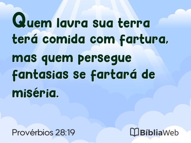 Provérbios 28:19 em imagem para compartilhar