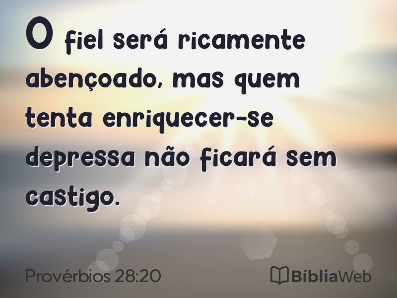 Provérbios 28:20 em imagem para compartilhar