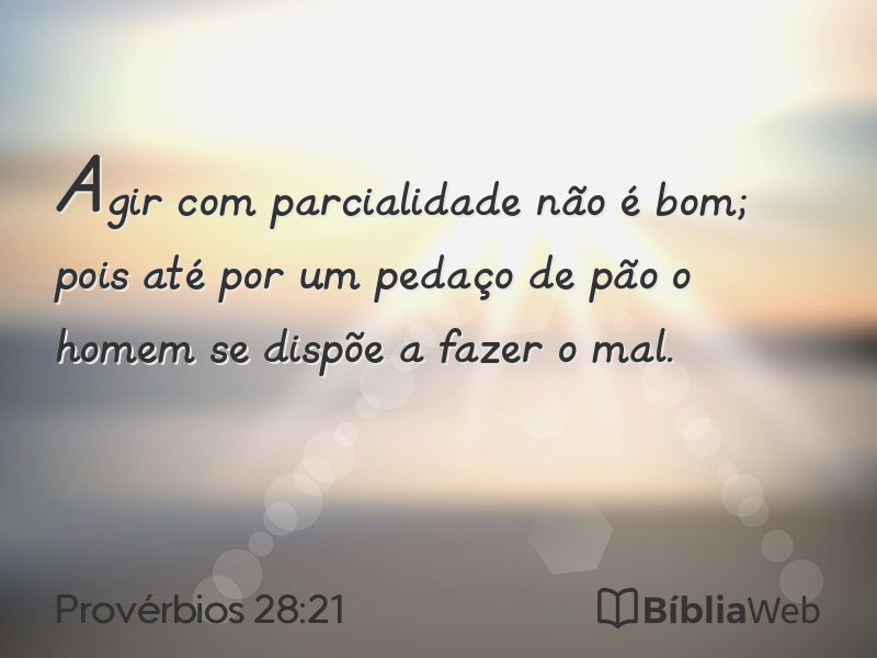 Provérbios 28:21 em imagem para compartilhar