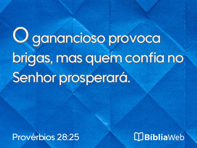 Provérbios 28:25 em imagem para compartilhar