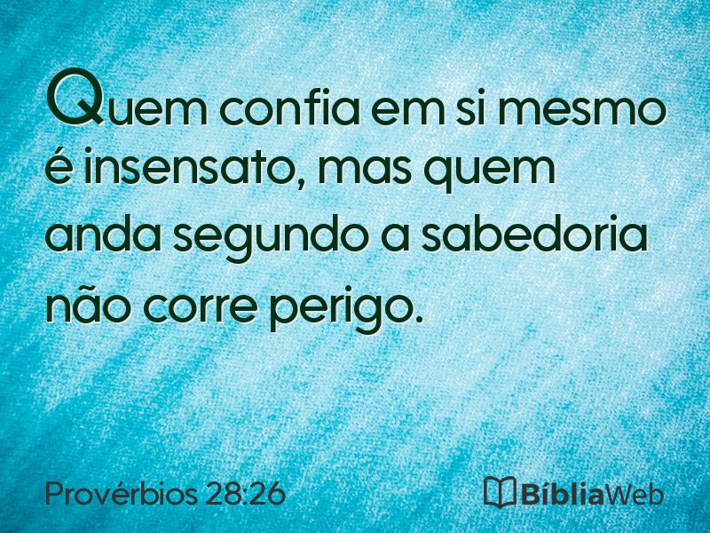 Provérbios 28:26 em imagem para compartilhar