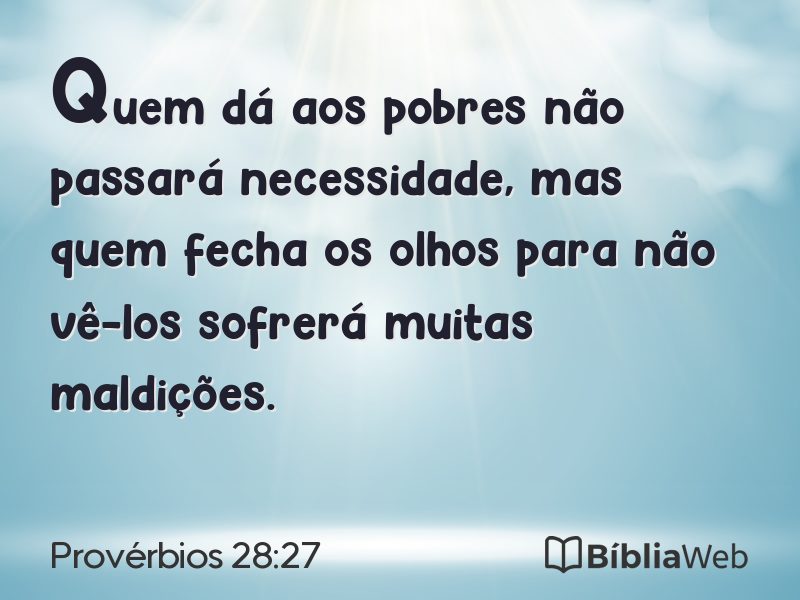 Provérbios 28:27 em imagem para compartilhar