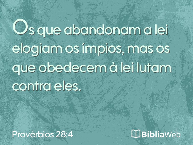 Provérbios 28:4 em imagem para compartilhar