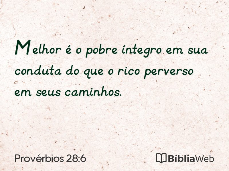 Provérbios 28:6 em imagem para compartilhar