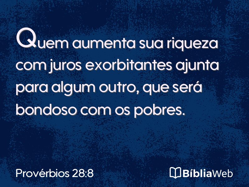 Provérbios 28:8 em imagem para compartilhar