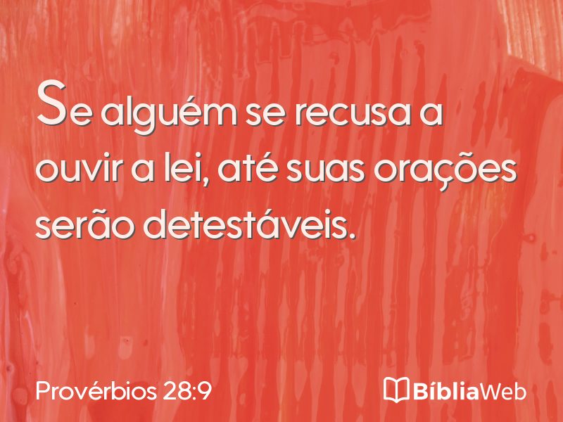 Provérbios 28:9 em imagem para compartilhar