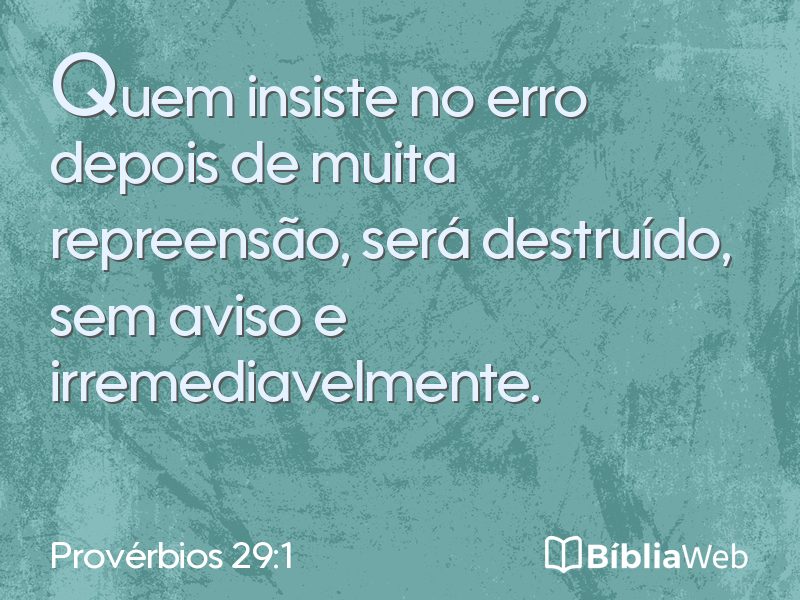 Provérbios 29:1 em imagem para compartilhar