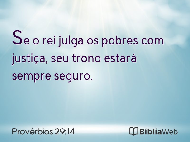Provérbios 29:14 em imagem para compartilhar