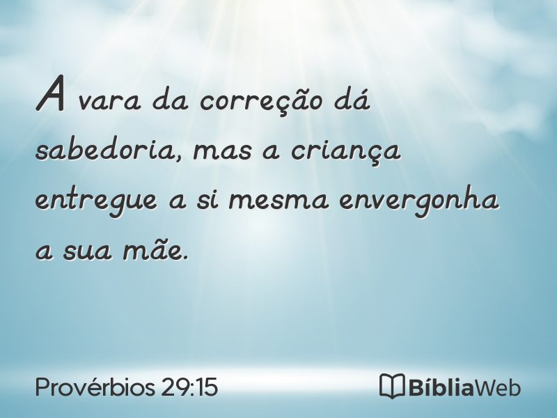 Provérbios 29:15 em imagem para compartilhar