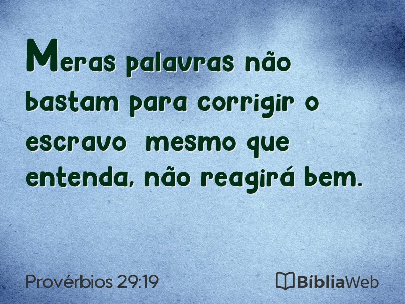 Provérbios 29:19 em imagem para compartilhar