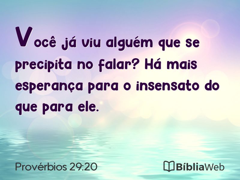 Provérbios 29:20 em imagem para compartilhar