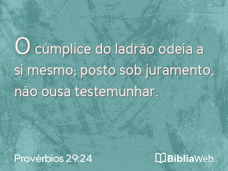 Provérbios 29:24 em imagem para compartilhar