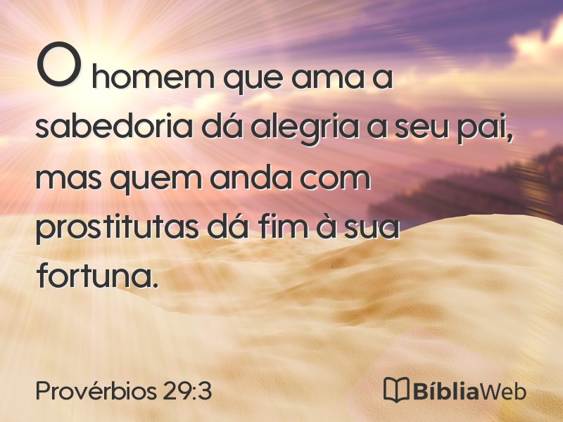 Provérbios 29:3 em imagem para compartilhar