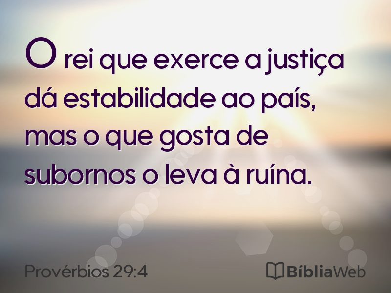 Provérbios 29:4 em imagem para compartilhar