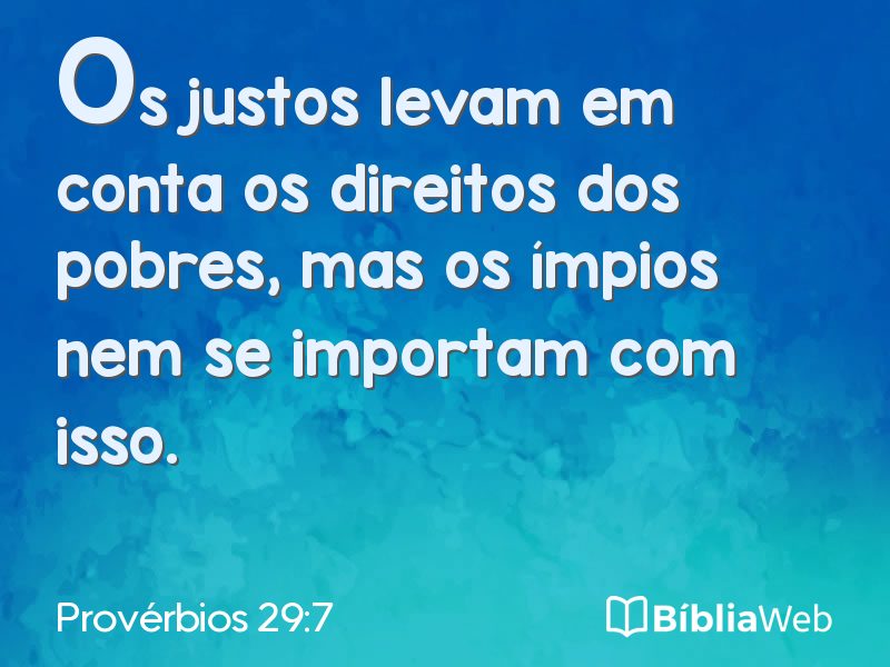 Provérbios 29:7 em imagem para compartilhar