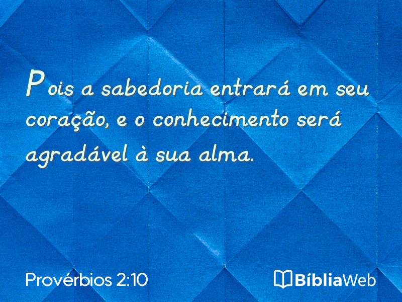 Provérbios 2:10 em imagem para compartilhar