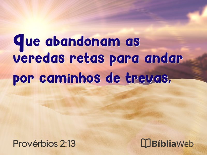 Provérbios 2:13 em imagem para compartilhar