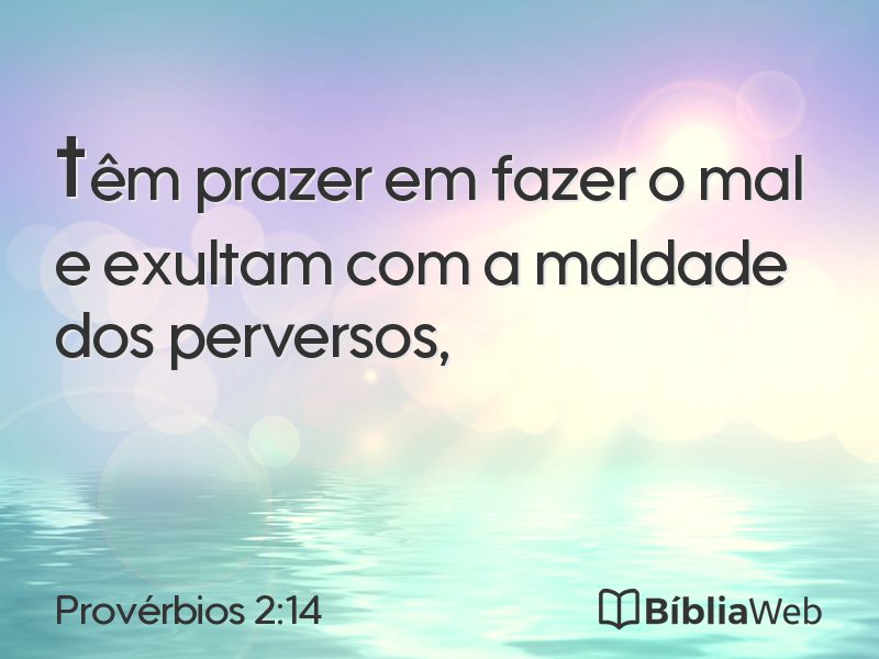 Provérbios 2:14 em imagem para compartilhar