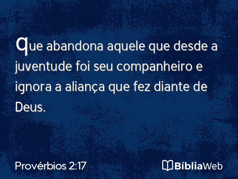 Provérbios 2:17 em imagem para compartilhar