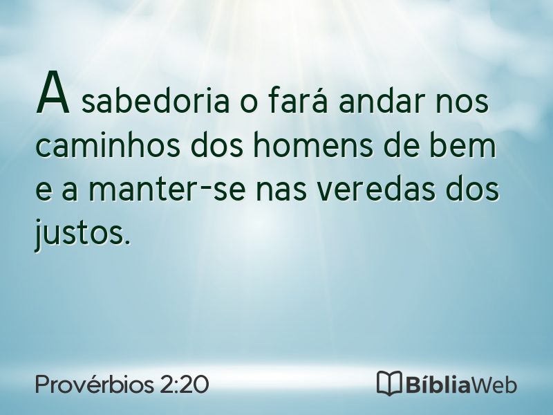 Provérbios 2:20 em imagem para compartilhar