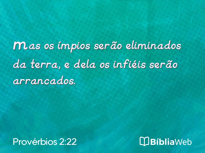 Provérbios 2:22 em imagem para compartilhar