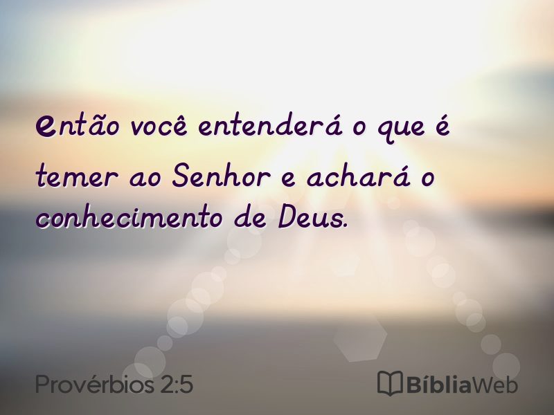 Provérbios 2:5 em imagem para compartilhar