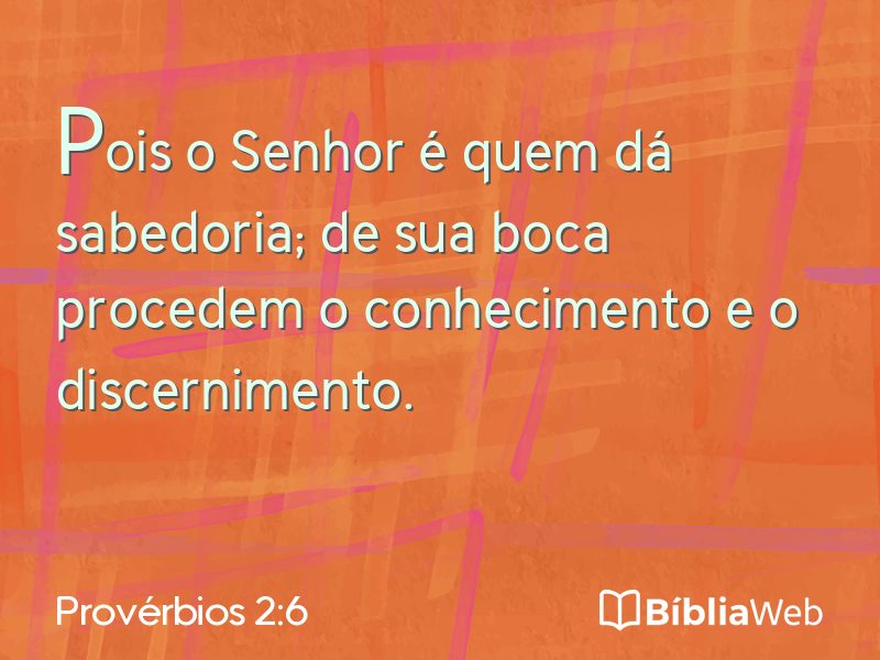 Provérbios 2:6 em imagem para compartilhar