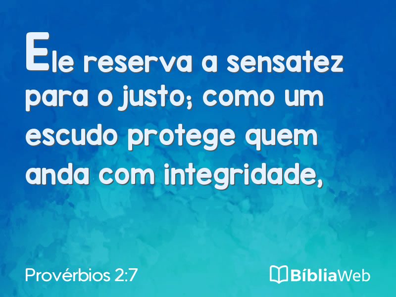 Provérbios 2:7 em imagem para compartilhar