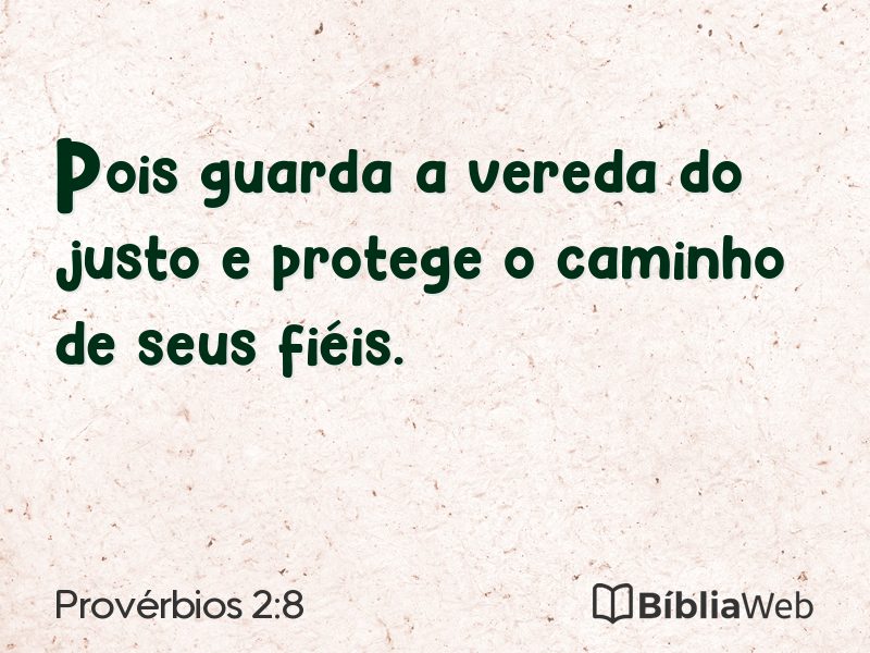 Provérbios 2:8 em imagem para compartilhar