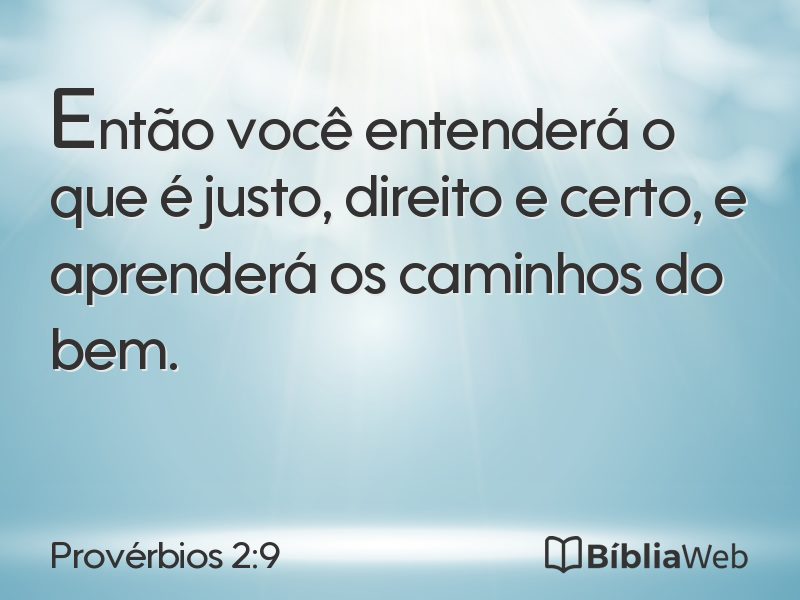 Provérbios 2:9 em imagem para compartilhar